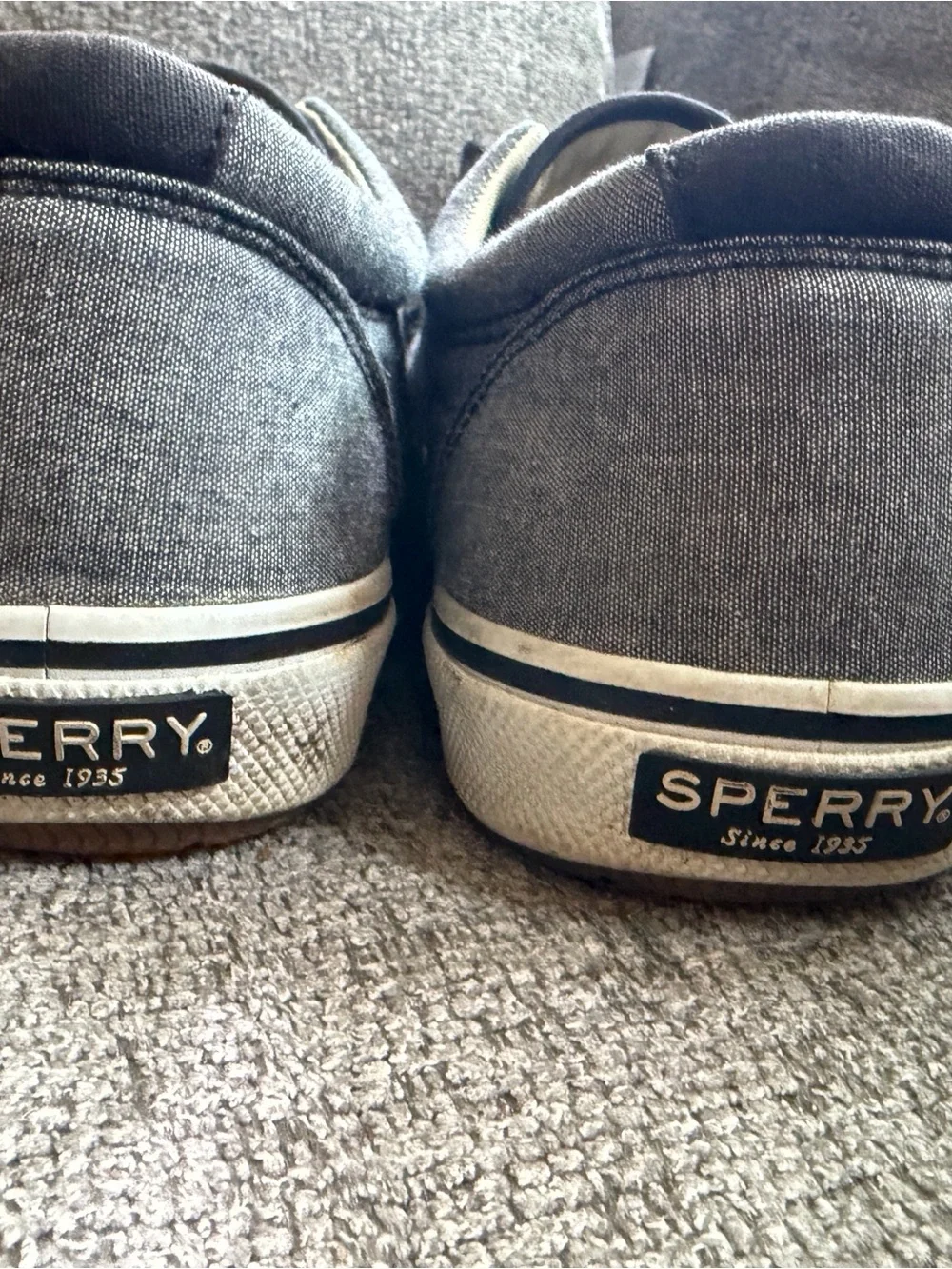Sperry Men's Gray Canvas Lace-Up Boat Sneakers